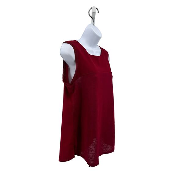 Sanctuary Red Chiffon Sleeveless Blouse Tank Womens XS Round Neck Relaxed Fit - Picture 3 of 8